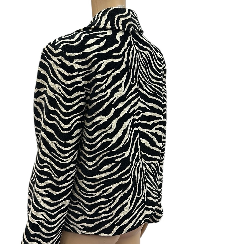 Vintage Painted Pony Zebra Animal Print Collared Button Up Jacket Womens Small - Picture 7 of 12